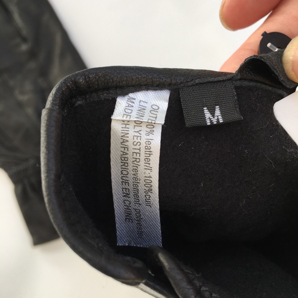 Karla Hanson Gloves Black Leather Driving Sz M - Picture 6 of 6